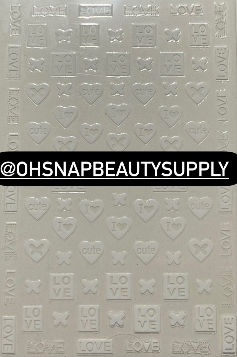 - WHITE LOVE Heart Cute 020 Sticker – Oh Snap! Beauty Supply