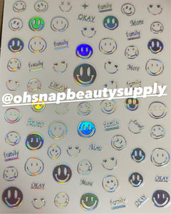 Holographic Smiley Face 1586 Sticker